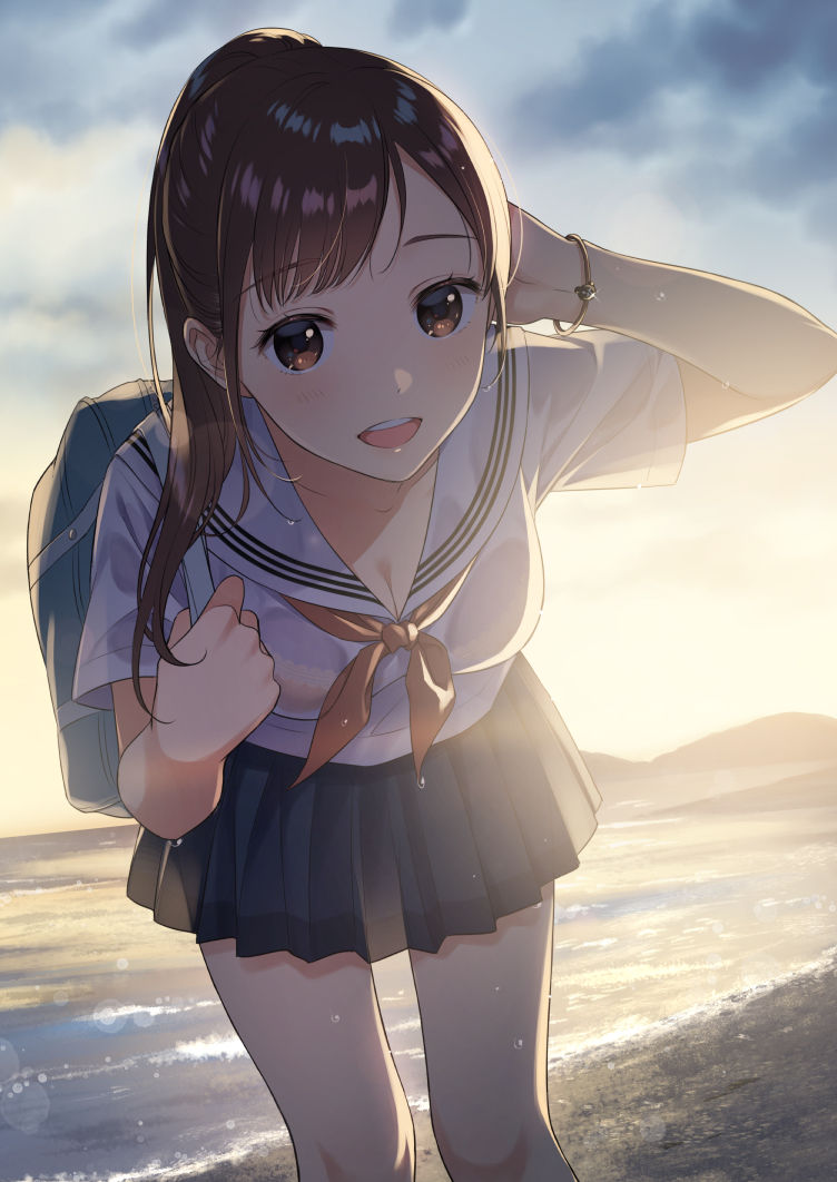 Drawings of Girls with Ponytails and Sailor Uniforms - Clad in the Air of Early Summer. drawings, girls, ponytails, sailor, uniforms 4 Drawings of Girls with Ponytails and Sailor Uniforms - Clad in the Air of Early Summer.