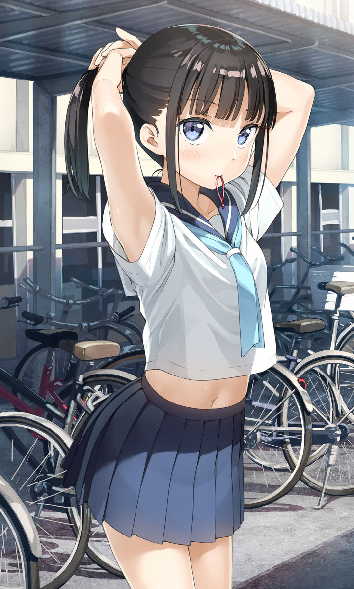Drawings of Girls with Ponytails and Sailor Uniforms - Clad in the Air of Early Summer. drawings, girls, ponytails, sailor, uniforms 5 Drawings of Girls with Ponytails and Sailor Uniforms - Clad in the Air of Early Summer.