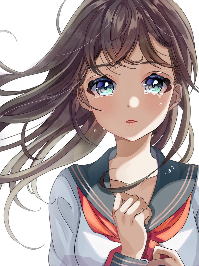 Drawings of Girls with a Crying Face. - Spilling Thoughts and Drops. crying, drawings, face, girls, spilling 2 Drawings of Girls with a Crying Face. - Spilling Thoughts and Drops.