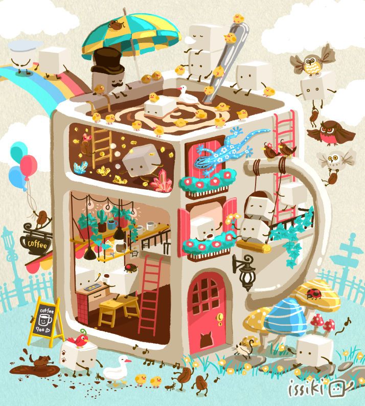 Drawings of Vignettes - A Miniature World. drawings, miniature, pixiv, vignettes, world 8 Drawings of Vignettes - A Miniature World.