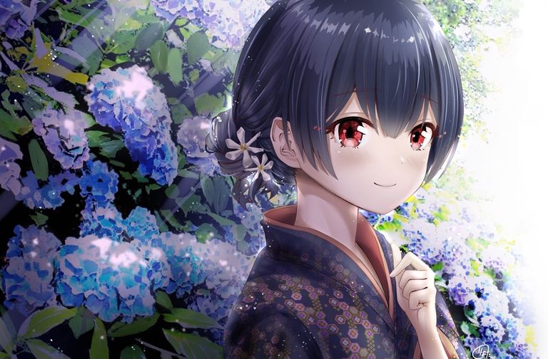 Drawings of Hydrangea - Calm in Bloom. bloom, calm, drawings, hydrangea, pixiv 9 Drawings of Hydrangea - Calm in Bloom.
