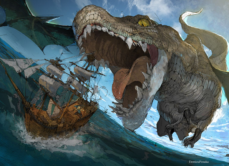 Drawings of Dragons - Rulers of the Sky. dragons, drawings, pixiv, rulers, sky 14 Drawings of Dragons - Rulers of the Sky.