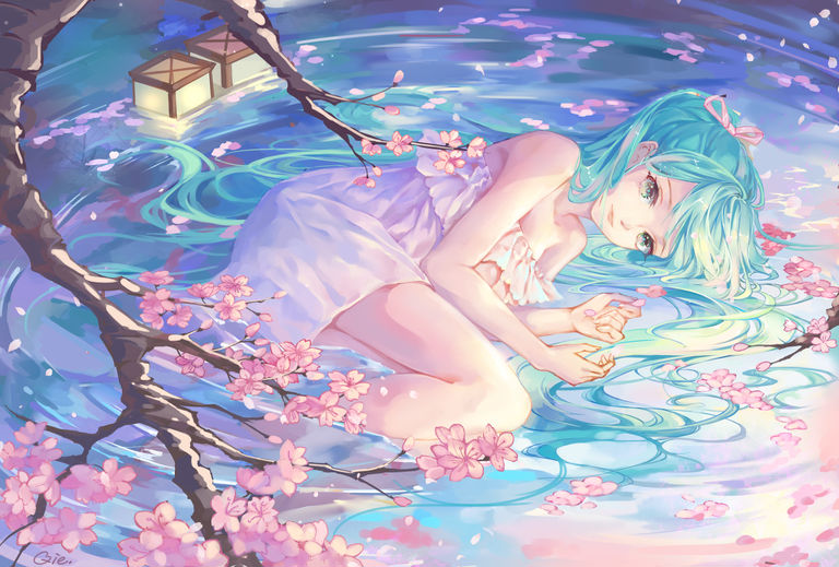 Drifting in the Water - Slowly Sinking. drifting, pixiv, sinking, slowly, water 12 Drifting in the Water - Slowly Sinking.