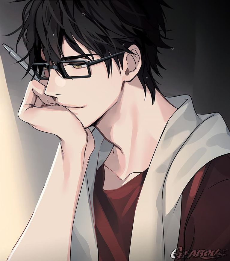 Drawings of Boys with Black Hair and Glasses - What You Can See Through a Lens. black, boys, drawings, glasses, hair 9 Drawings of Boys with Black Hair and Glasses - What You Can See Through a Lens.