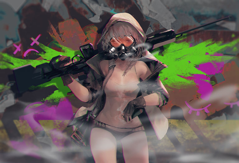 Drawings of Girls in Gas Masks - A Disturbing Charm. disturbing, drawings, gas, girls, masks 5 Drawings of Girls in Gas Masks - A Disturbing Charm.