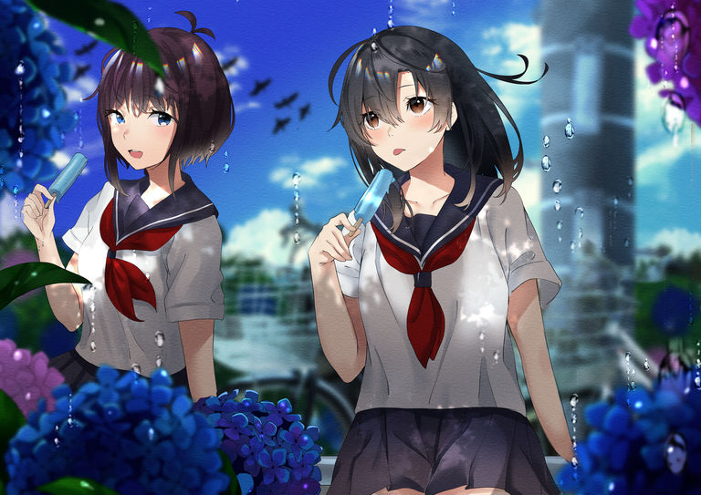 Drawings of Hydrangea - Calm in Bloom. bloom, calm, drawings, hydrangea, pixiv 6 Drawings of Hydrangea - Calm in Bloom.