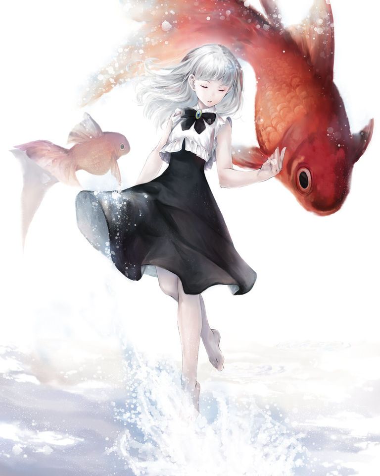 Drawings of Goldfish - Swimming with Grace. drawings, goldfish, grace, pixiv, swimming 1 Drawings of Goldfish - Swimming with Grace.