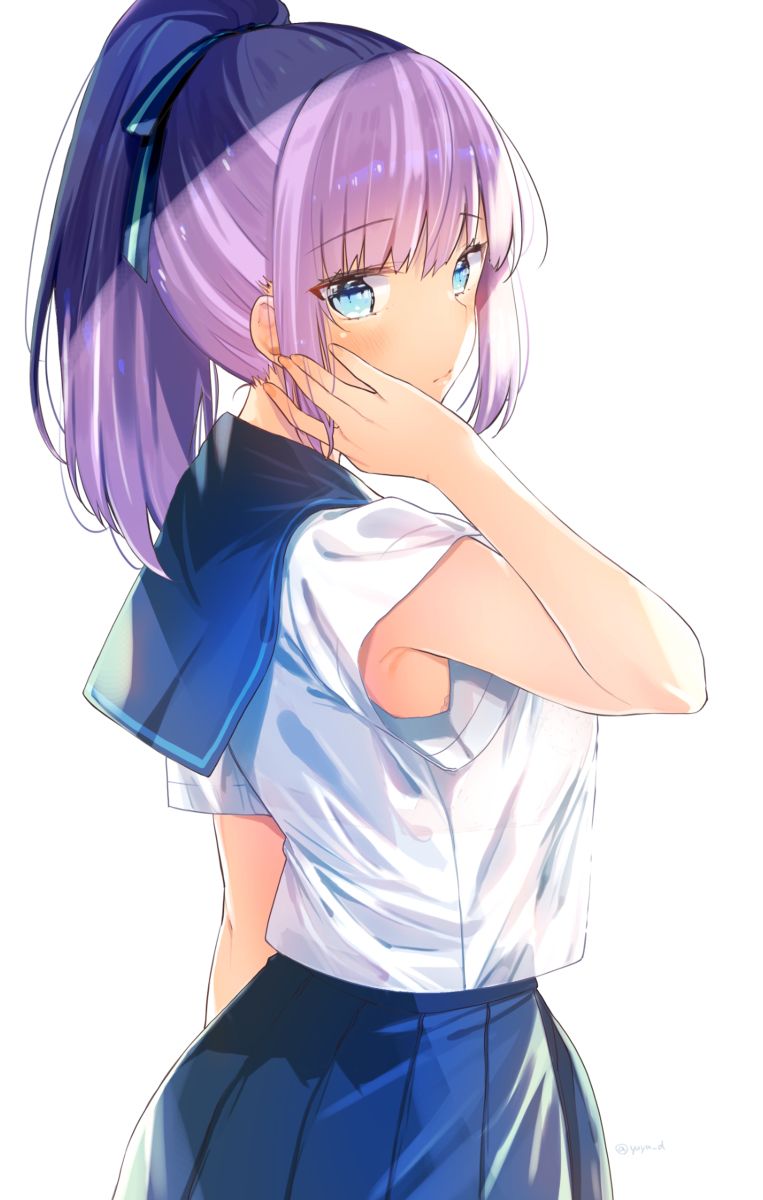 Drawings of Girls with Ponytails and Sailor Uniforms - Clad in the Air of Early Summer. drawings, girls, ponytails, sailor, uniforms 3 Drawings of Girls with Ponytails and Sailor Uniforms - Clad in the Air of Early Summer.