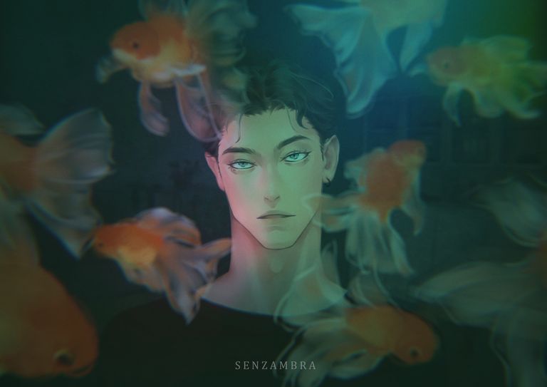 Drawings of Goldfish - Swimming with Grace. drawings, goldfish, grace, pixiv, swimming 15 Drawings of Goldfish - Swimming with Grace.