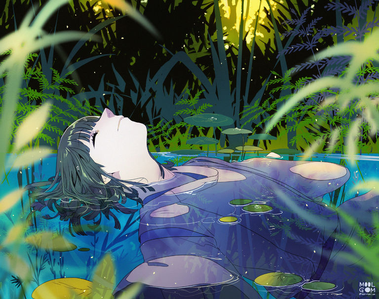 Drifting in the Water - Slowly Sinking. drifting, pixiv, sinking, slowly, water 7 Drifting in the Water - Slowly Sinking.