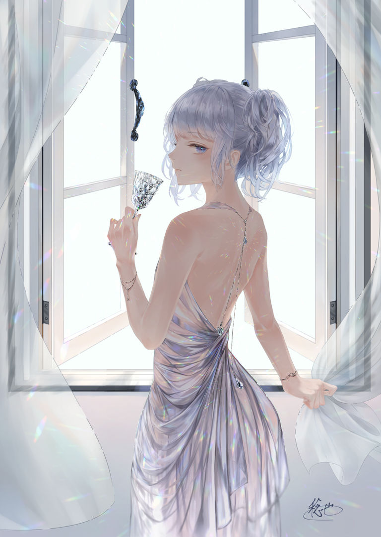 Drawings of Girls with Silver Hair - Shining Beauty drawings, girls, hair, shining, silver 2 Drawings of Girls with Silver Hair - Shining Beauty