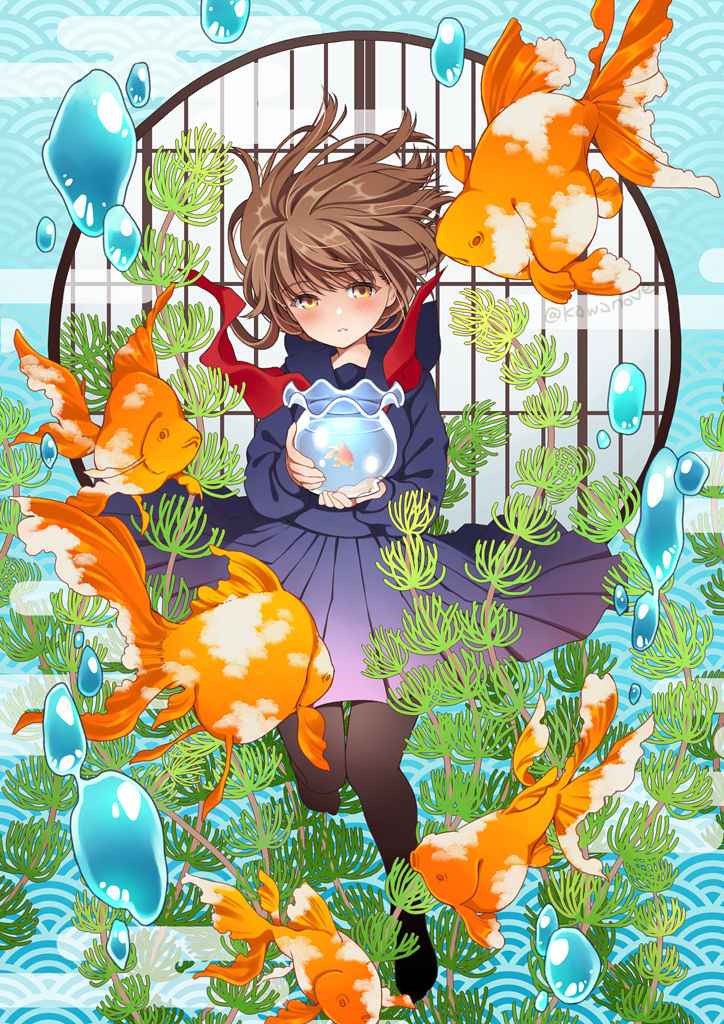 Drawings of Goldfish - Swimming with Grace. drawings, goldfish, grace, pixiv, swimming 10 Drawings of Goldfish - Swimming with Grace.
